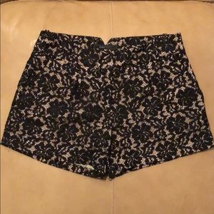 BCBG Black + Tan Lace Shorts w/ Pockets